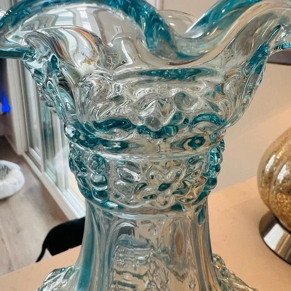 Vintage Lenox Imperial Glass Loganberry Vase - Blue carnival iridescent